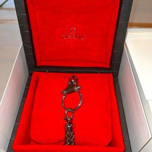 Omega Sailing Men's Brown Leather Braided Bracelet with Box